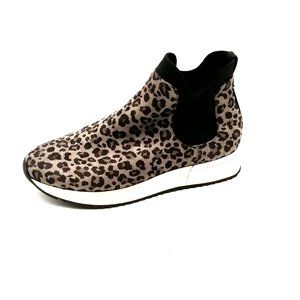 Kenneth Cole Reaction Womens Cameron Chelsea Sneakers Gray Black Leopard‎ 8.5M